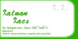 kalman kacs business card